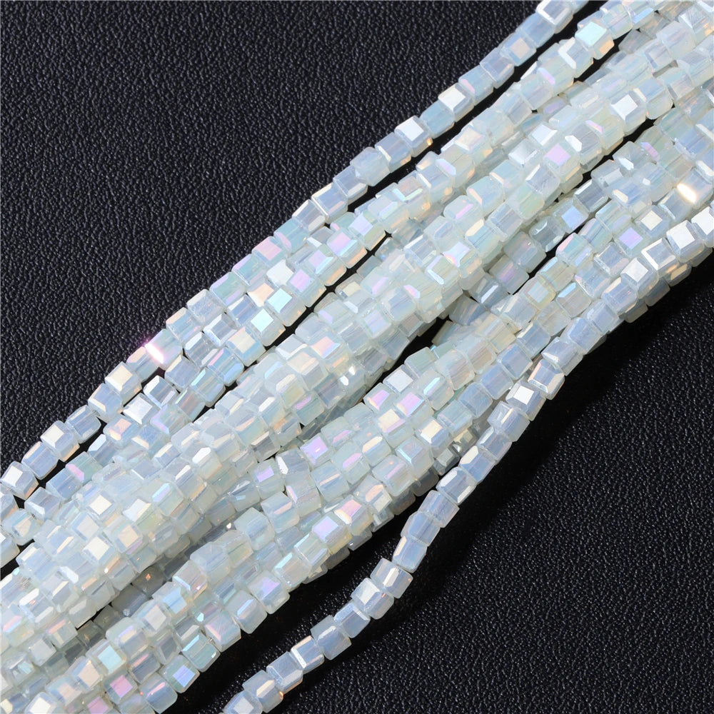 Heiße Natürliche Facettierte Stein Perle 2-3mm Kleine Quadratische Quarz Granat Glas Cube Lose Perlen Für Schmuck Machen hand Zubehör