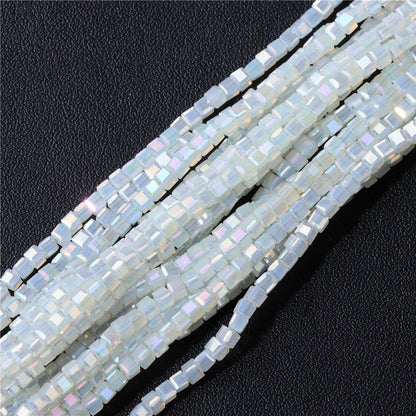 Heiße Natürliche Facettierte Stein Perle 2-3mm Kleine Quadratische Quarz Granat Glas Cube Lose Perlen Für Schmuck Machen hand Zubehör