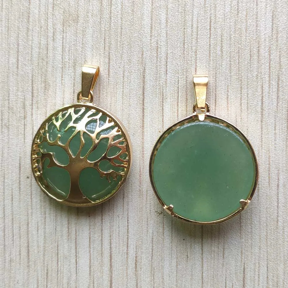 Großhandel 12 teile/los mode naturstein legierung baum des lebens mix Anhänger für halsketten schmuck zubehör machen schnelle versand