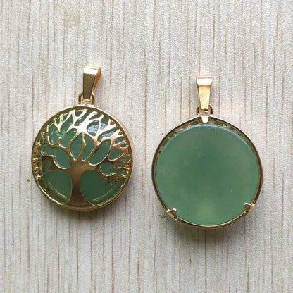 Großhandel 12 teile/los mode naturstein legierung baum des lebens mix Anhänger für halsketten schmuck zubehör machen schnelle versand