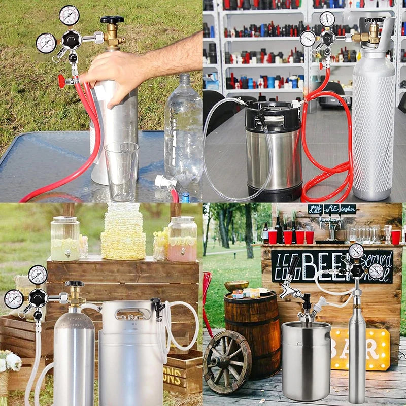 CGA-320 Fassungsregler, abnehmbares Ausgangsgewindeventil, 0–60 PSI Homebrew Co2-Regler für kohlensäurehaltiges Bier