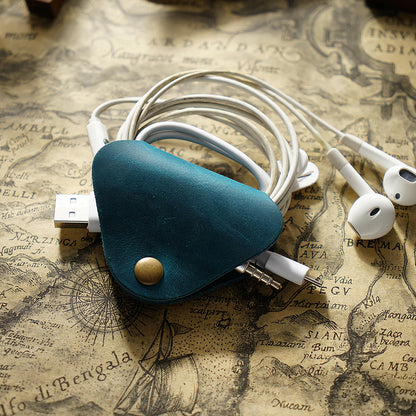 5 Stück Kabelhalter aus echtem Leder, Kabel-Organizer-Clips, Kabelbänder, Kopfhörerkabel, USB-Ladegerät-Halter für den Schreibtisch, ordentlicher Organizer