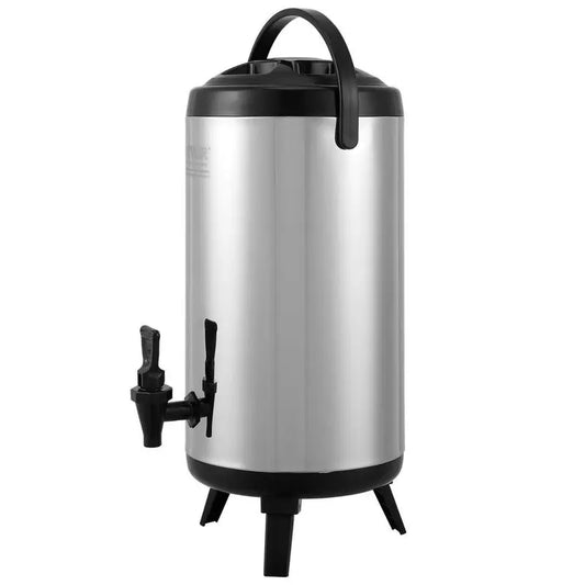 Heiß- und Kaltgetränkespender, Edelstahl-Heiß- und Kaltwasserbrunnen, großer Servierspender mit Zapfhahn. Tragbarer Isolierkrug für Kaffee, Wasser, Saft für Cafés, Bars