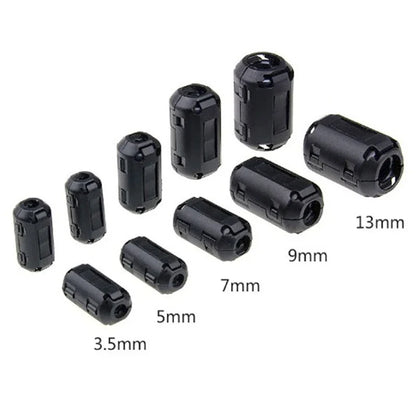 20/100PCS Ferritkern EMI Rauschunterdrücker 3,5-15mm Snap On Anti-Interferenz Schwarz RFI Filter für Kabel EMC Abschirmfilter