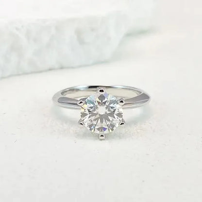 NeeTim 0,5–5 ct Moissanit-Ring für Damen, 925er Sterlingsilber mit weißvergoldetem Labordiamant, Verlobungs- und Ehering-Schmuck