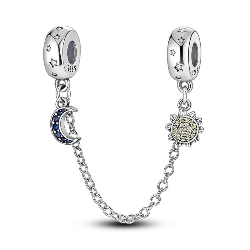 Silberverschluss, 925er-Sterlingsilber, CZ-Pflaster-Clip-Charms, Gänseblümchen-Perlen, Stopper, Sicherheitskette, passend für Original-Armreif, Schmuck-Clip