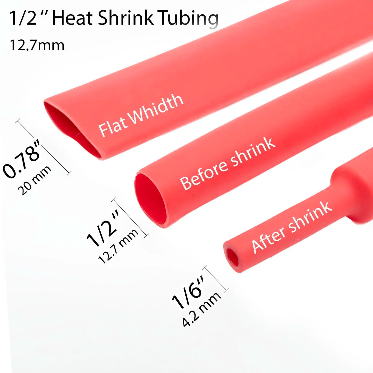 Φ1,6 mm bis Φ50 m Draht-Schrumpfschlauch, rot – Verhältnis 3:1, mit Klebstoff ausgekleidet, rot, wasserdicht, industrielle elektrische Schrumpfschläuche
