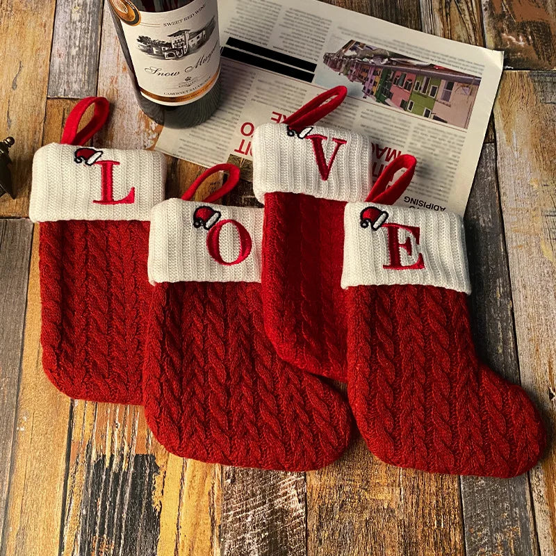 Roter Hut, Buchstabe, Weihnachtssocken, Navidad, Natal, Weihnachtsbaum, Strumpf, Ornament, Geschenk, Stricken, Schneeflocke, Weihnachtsdekoration 2024