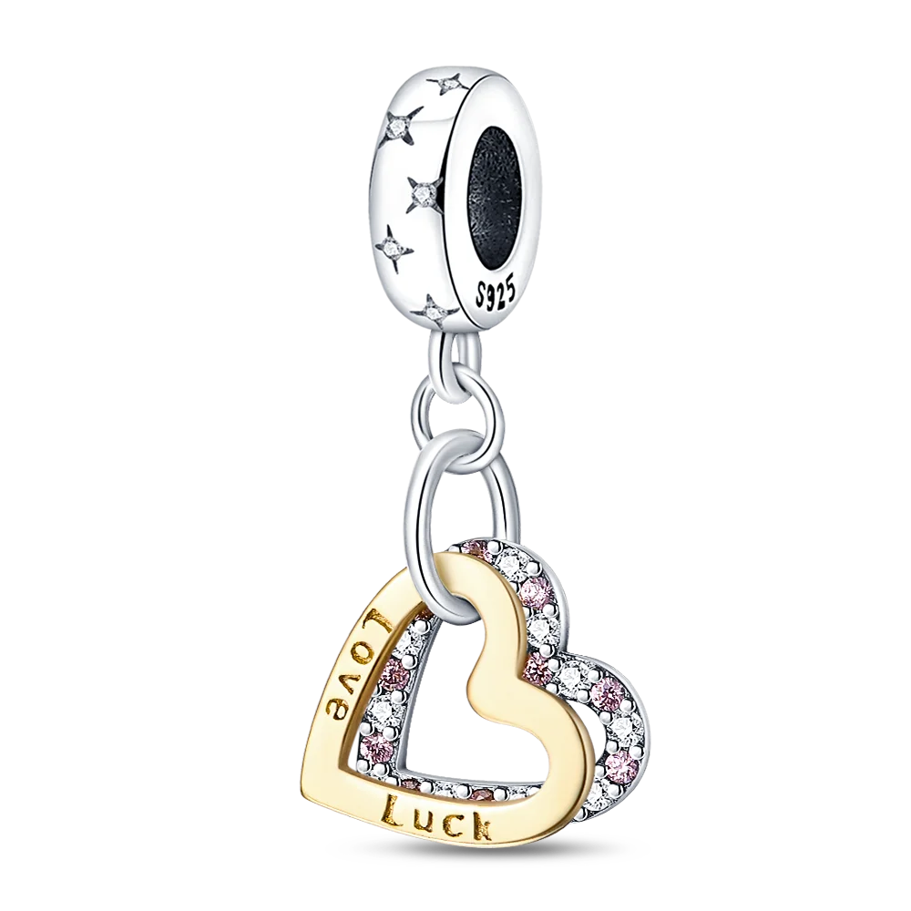 Fit 925 Original Armband 100 % 925 Sterling Silber Glänzende Bunte Zirkon Herz Charms Perlen Exquisite DIY Schmuck Geschenk