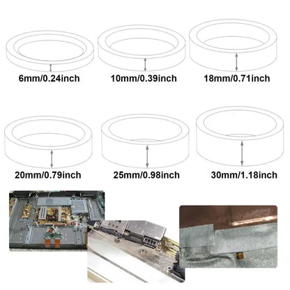 1–3 Rollen 20 Meter leitfähiges Stoff-Gewebeband, 5 mm ~ 30 mm Breite, einseitiges Klebeband für Laptop-Handys, LCD-EMI-Abschirmung