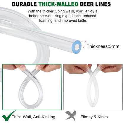 Kegerator CO2 Gasleitung Bierrohr 3m Gas schlauch 3m Bier leitung mit Schlauchs chelle zum Selbst brauen Bierturm Bierfass