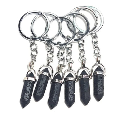 20 stücke Natürliche Raue Rohstein Kristall Quarz Schlüsselbund Frauen Männer Handtasche Hangle Auto Schlüssel Halter Raw Mineral Stein Schlüsselring schmuck