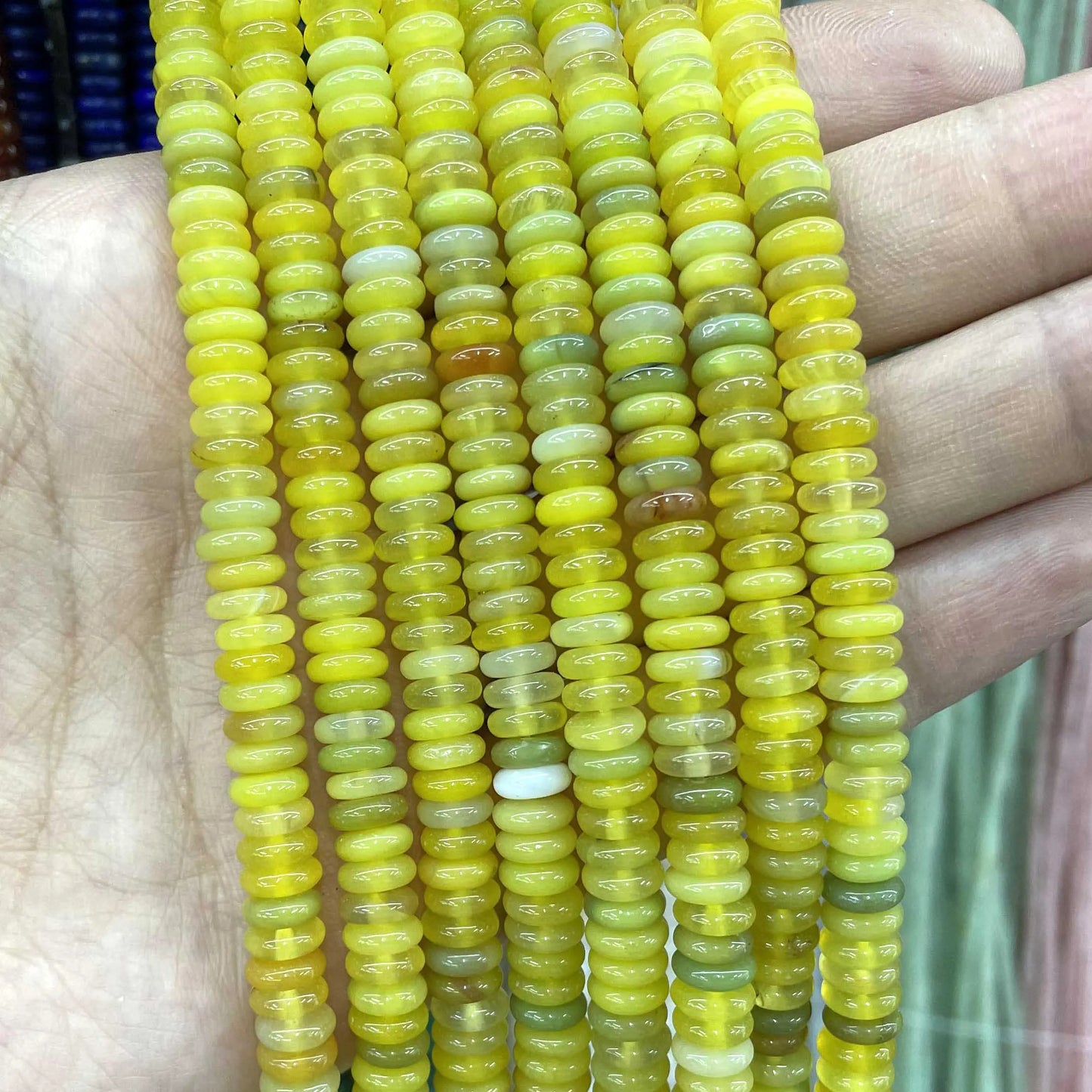 Naturstein Rondelle 2X6mm Türkise Quarz Jaspis Achate Flache Runde Spacer Perlen für Schmuckherstellung DIY Armband Zubehör
