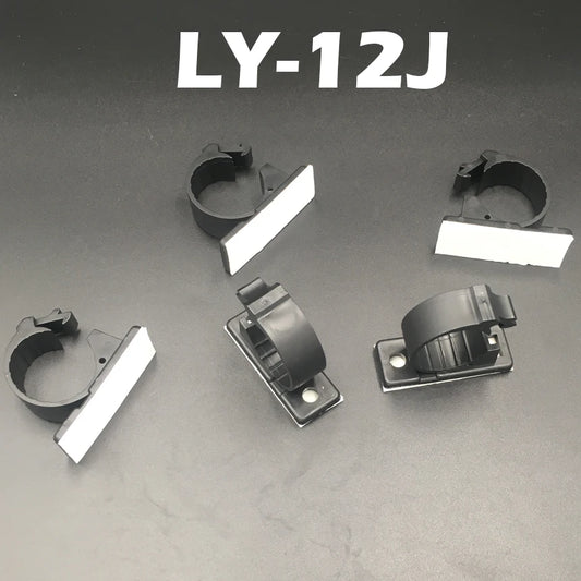 20 Stück LY-12J 17 mm Durchmesser, selbstklebend, verstellbar, feste Schraubmontage, Basishalterung, Halter, Drahtmanagement, Kabelbaumklemme, Kabelclip