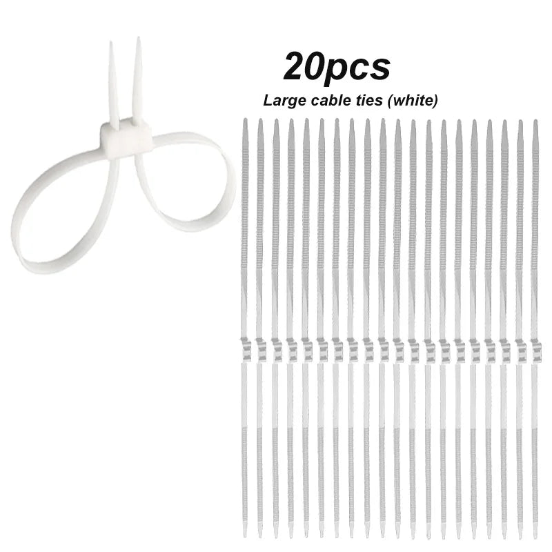 2/20 Stück robuste Polizeihandschellen (27,5") |   Flexible selbstsichernde Doppelkopf-Kabelbinder aus Nylon
