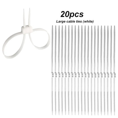 2/20 Stück 27,5 Zoll robuste Polizei-Handschellen aus Kunststoff – flexible, selbstverriegelnde Nylon-Kabelbinder mit zwei Enden