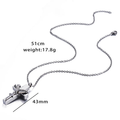 Unisex Edelstahl Feuerbestattung Doppel Kreuz Anhänger Halskette für Asche Memorial Andenken Schmuck Geschenk Dropshipping