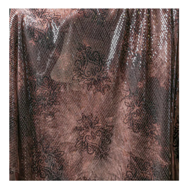 Batik-Baumwollstoff, pflanzlich gefärbte Pailletten, elastischer Basismantel, Kleid, Kleidung, Designer-Stoff für DIY-Schaukelmaterial