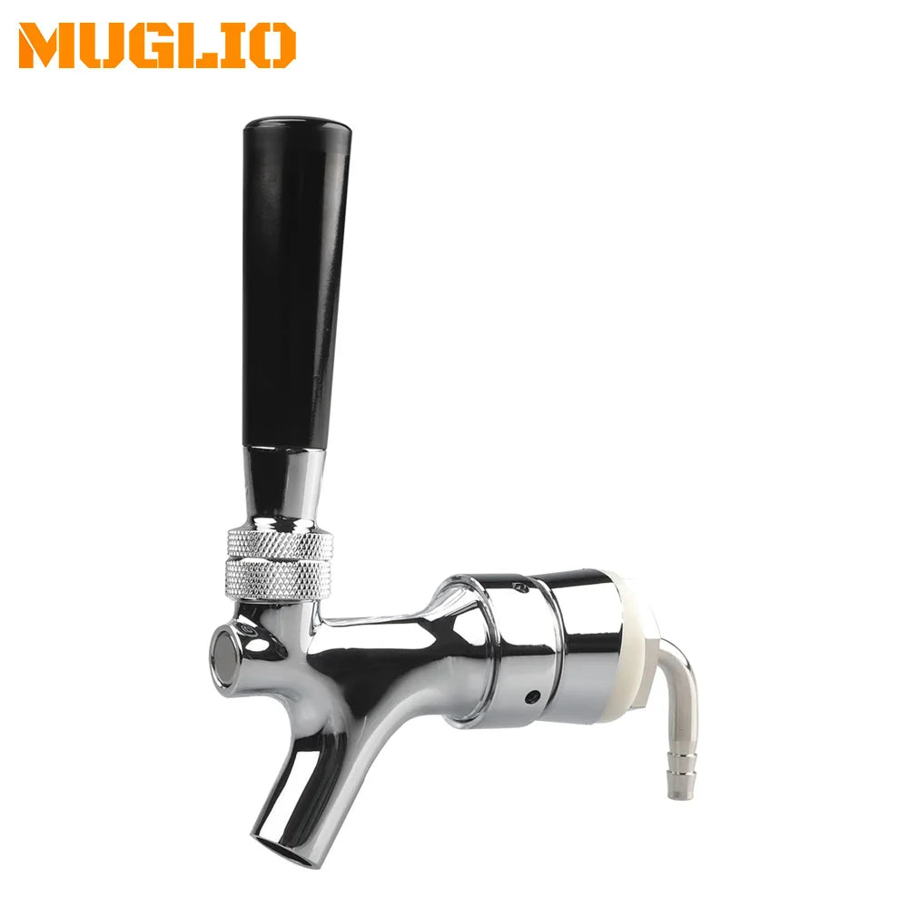 Fassbier-Wasserhahn, verchromte Kegerator-Bierhahn-Wasserhähne mit 1/4 Zoll Messingrohr-Winkel, selbstgebrautes Turmschaft-Baugruppe