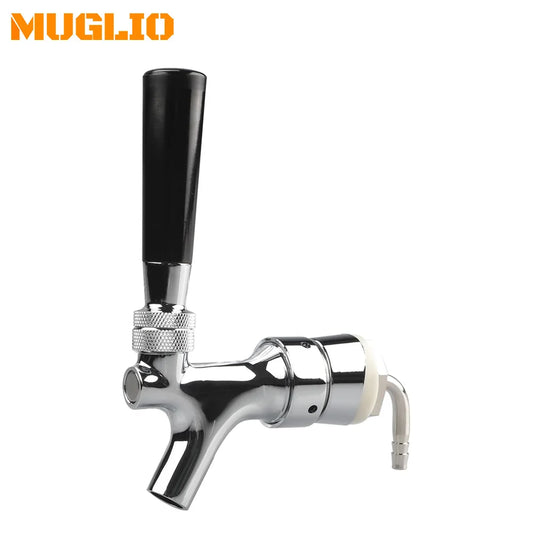 Fassbier-Wasserhahn, verchromte Kegerator-Bierhahn-Wasserhähne mit 1/4 Zoll Messingrohr-Winkel, selbstgebrautes Turmschaft-Baugruppe