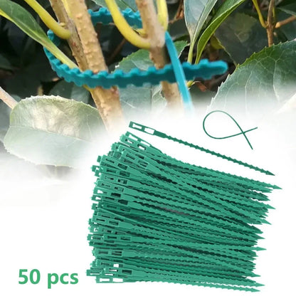 50-500 Stück Verstellbare Kunststoff-Pflanzenkabelbinder Wiederverwendbare Kabelbinder für Garten Baumkletterhilfe Pflanzenranken Tomatenstiel-Clip