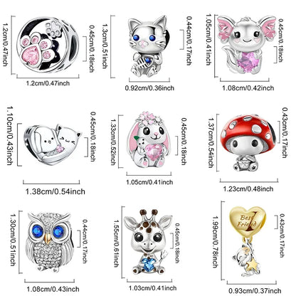 Personalisierter süßer Chamäleon-Charm-Anhänger aus 925er-Sterlingsilber für Armbänder, DIY, hochwertiger, modischer, edler Schmuck für Damen