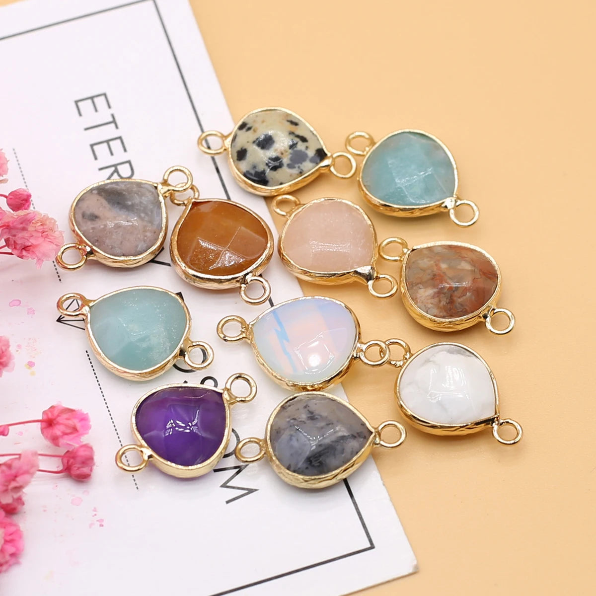 5 teile/los Natürliche Achate Anhänger Abschnitt Mix Bunte Stein Anhänger Charms für Frauen Männer, Die DIY Schmuck Halskette Zubehör