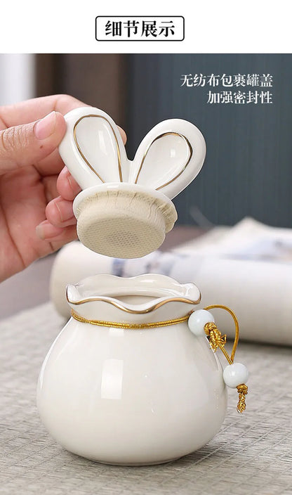 Rabbit Funeral Urn Ceramic Pet Ashes Cat Pet Urn Personalized Urn for Pets Animal Burial Urnas for Human Ashes Dog Memorial