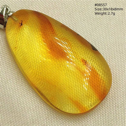 Natürlicher Piebald-Bernstein-Anhänger, gelber Bernstein, 36 x 23 x 14 mm, Edelstein-Anhänger, Halskette, Schmuck, AAAAA