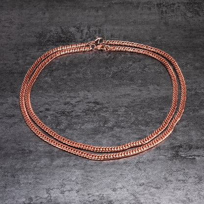 Vinterly Lange Halskette mit kubanischer Kette für Männer und Frauen, rotes Kupfer, verstellbar, 20/22 Zoll, gedrehte Halsketten, kratzfester Kettenschmuck