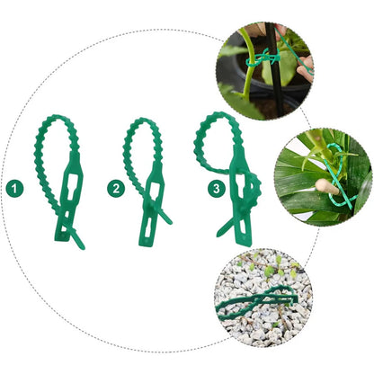 13–34 cm verstellbare Kunststoff-Pflanzenkabelbinder, wiederverwendbare Kabelbinder für Garten, Baumklettern, Unterstützung für Pflanzenreben, Tomaten, Stiele, Clip