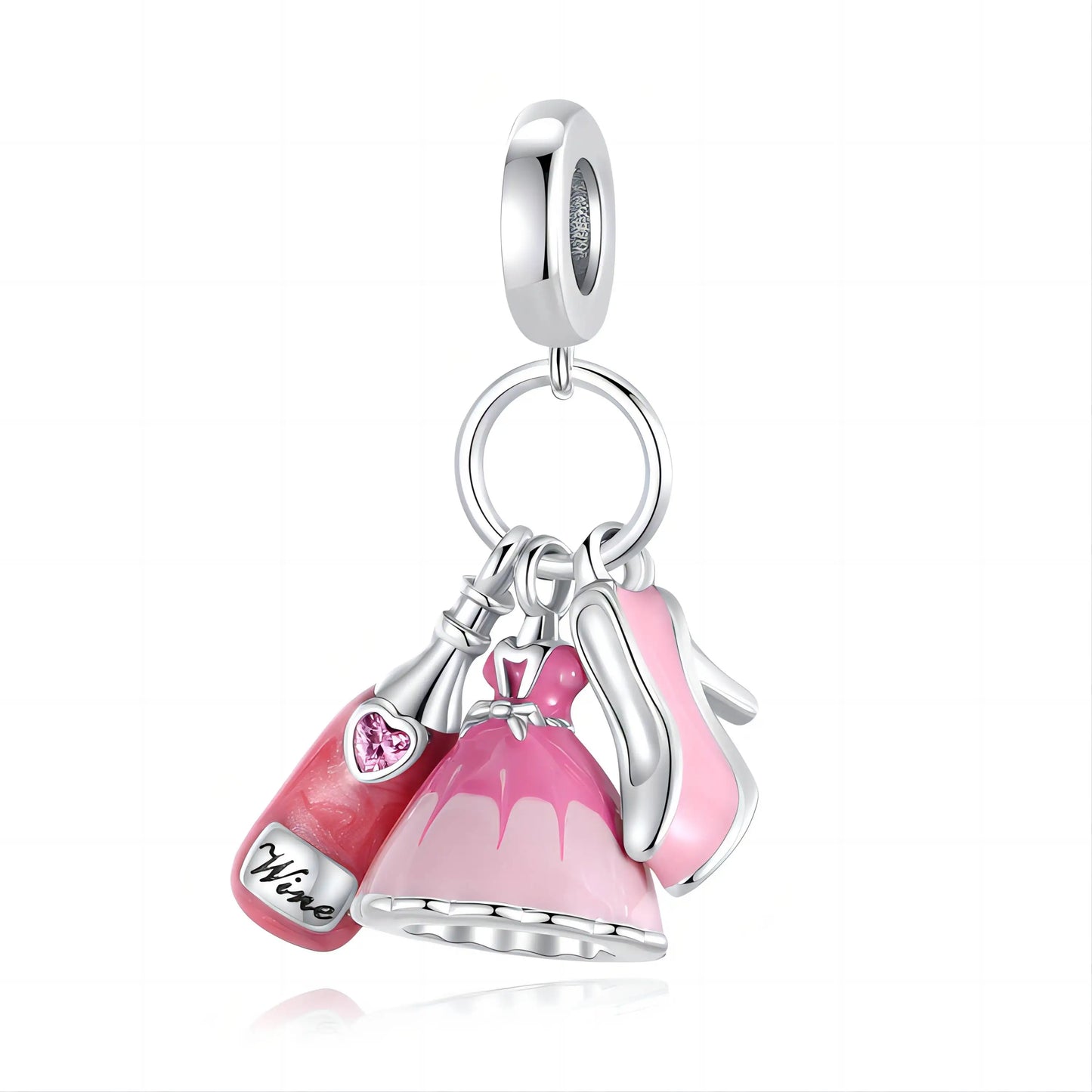 Klassische rote High Heels und goldene Turnschuhe aus 925er-Sterlingsilber, Fußball-Trophäe, baumelnder Charm, passend für Armbänder, Boutique-Schuhserie, Geschenke