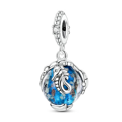 Beliebter Charm-Anhänger aus 925er-Sterlingsilber mit Delfin, sicherer Kette, Muschel und Qualle, passend für Armbänder, exquisites Strandparty-Geschenk