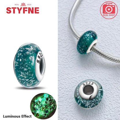 Echtes Sterlingsilber 925, Blumen-Charms, Glas, neue Original-Perle, bunt, Murano, passend für Original-Armbänder, DIY für Frauen, Schmuck, Geschenke