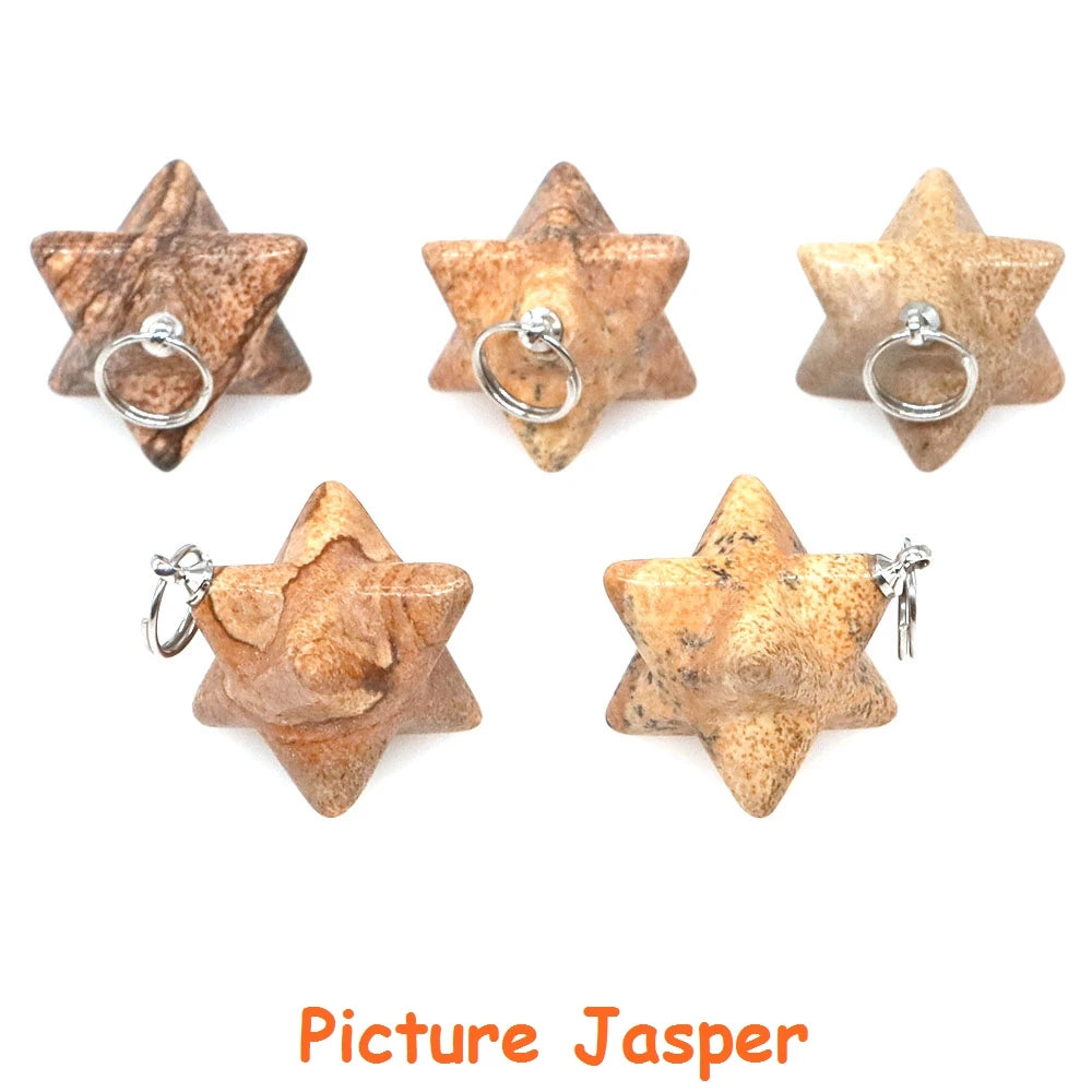 Naturstein Merkaba Stern Reiki Heilkristalle für DIY Energie Edelstein Modeschmuck Zubehör Party Home Dekoration Geschenk