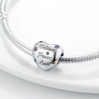 Charms aus 925er-Sterlingsilber, romantische Herz-Serie, Perlen, passend für Qikaola 925 Original-Armbänder, DIY-Schmuck zum Muttertag, Geschenke