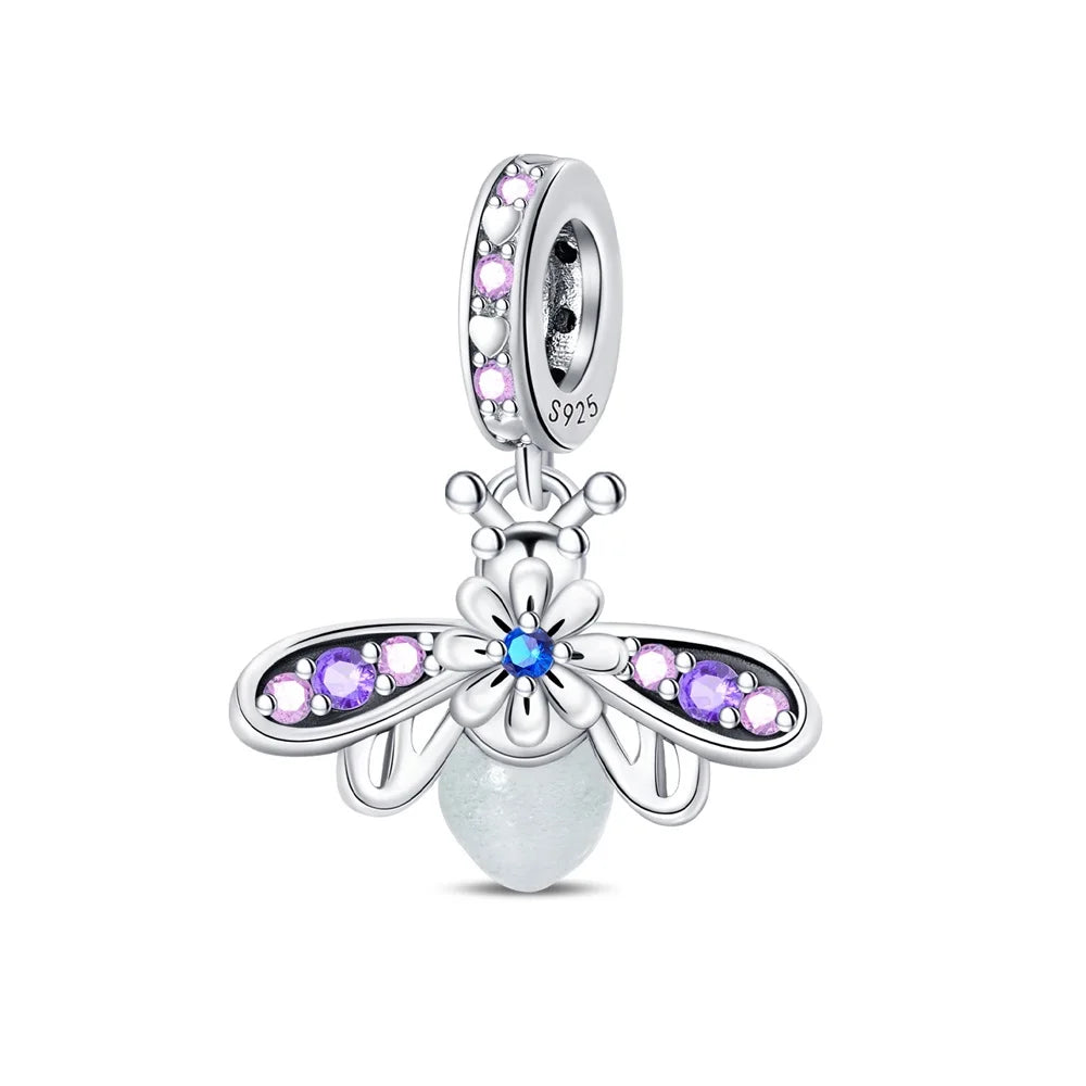 Heißer Verkauf 925er Sterlingsilber Blauwal & Marienkäfer & Engel baumelnder Charm für Armband Boutique Halskette MiNi-Serie Anhänger Geschenk