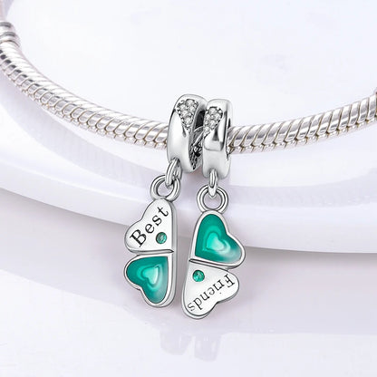 Neue 925 Sterling Silber Charm Perlen Vierblättriges Kleeblatt Anhänger Für Original Armband Halskette Frauen DIY Geschenke
