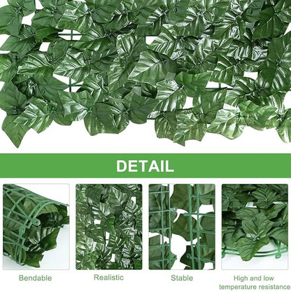 1 x 3 m künstliche Efeu-Hecge, grünes Blatt, Zaunplatten, künstlicher Sichtschutz, Zaun, Bildschirm für Zuhause, Outdoor, Garten, Balkon, Dekoration, Pflanzen