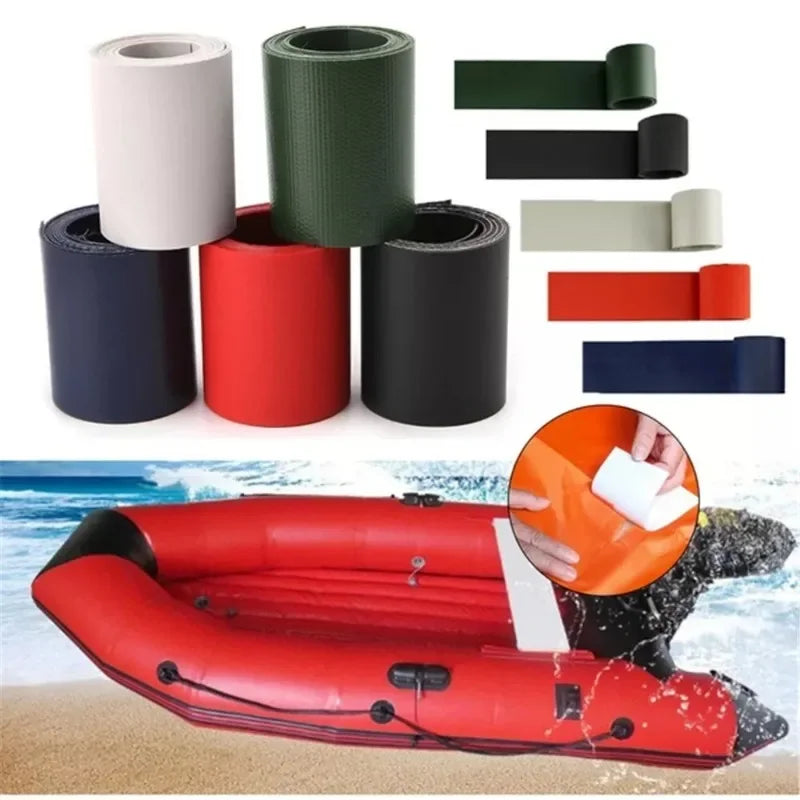 1/4x 100x5cm PVC-Reparaturpflaster für Schlauchboote, Kajaks, Beiboote, spezielles Reparaturwerkzeug, Reparaturband für Pool-Gummiboote