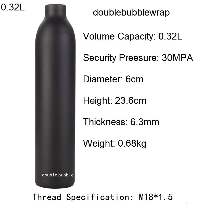 0,22 L-0,5 L Aluminium Flasche Tank 4500 PSI Tank Zylinder Tauchen Aquarium Pflanze CO2 Tank Tauch Sauerstoff Tank gewinde M18 * 1,5