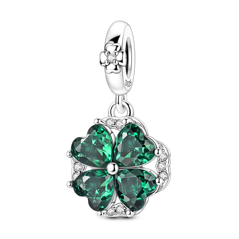 Anhänger aus 925er-Sterlingsilber, grüne Serie, Blumenbaum, Apfel-Anhänger, DIY, feine Perlen, passend für Original-Charms-Armbänder, Damenschmuck, Diy