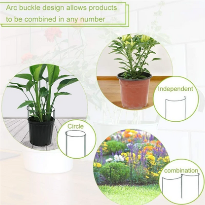 6/10 Stück Stützpfahl für Gartenpflanzen, robuster, vernetzender halbrunder Pfingstrosen-Stützringkäfig, Stützregal für Pflanzen