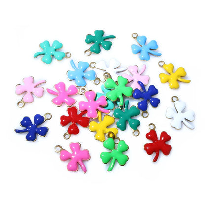 20 Stück 13x10mm Edelstahl Emaille Klee Blume Charms Anhänger Edelstahl DIY Schmuck Herstellung Zubehör Ergebnisse