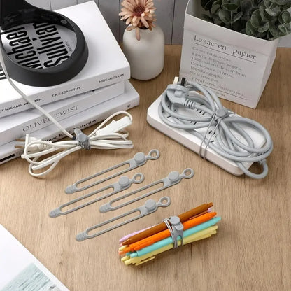6–120 Stück wiederverwendbare Kabelbinder, flexible Kabel-Organizer-Gurte für Zuhause, Büro, Reisen und elektronische Geräte, Kabelmanagement