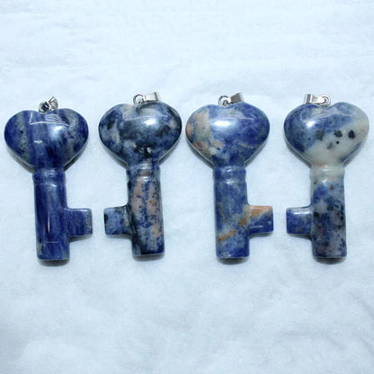 5PCS Naturstein Liebe Herz Schlüsselanhänger Anhänger Kristall Energie Stein Amethyst Rosenquarz Anhänger für DIY Damen Dekoratives Geschenk