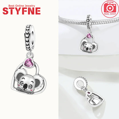 Charm-Perlen aus 925er Silber, Tierserie, Koala, Pinguin, Panda, Chamäleon-Perlen-Anhänger, passend für Original-Armbänder, DIY-Schmuck, Geschenk für Frauen