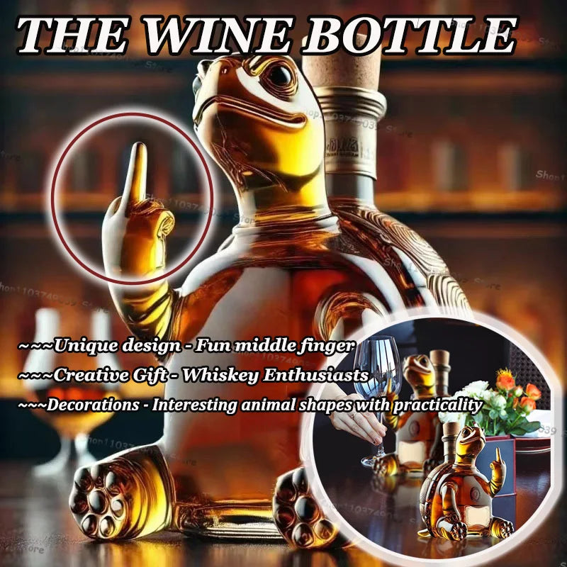 250 ml Lustige Mittelfinger Whisky Glas Dekanter Ente Schildkröte Hund 10 Unzen Glas Whisky Wein Flasche Statue Dekoration für Bar Hause