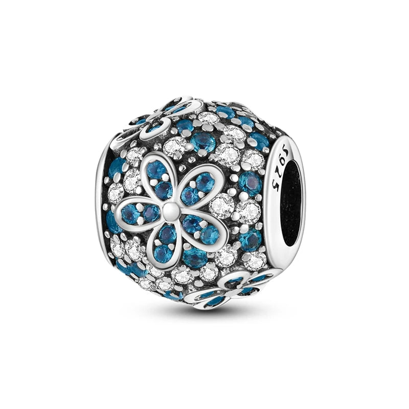 Blumen-Charms aus 925er Silber, Sonnenblumen-Tulpen-Anhänger, passend für Original-Pan-Armbänder zur Herstellung von Schmuck