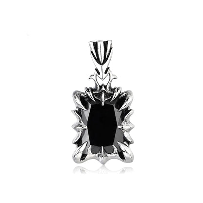 Vintage Mode rot/schwarz/blau/grün Farbe Stein Anhänger Halskette für Männer Frauen Edelstahl Punk Paar Schmuck Drops hipping